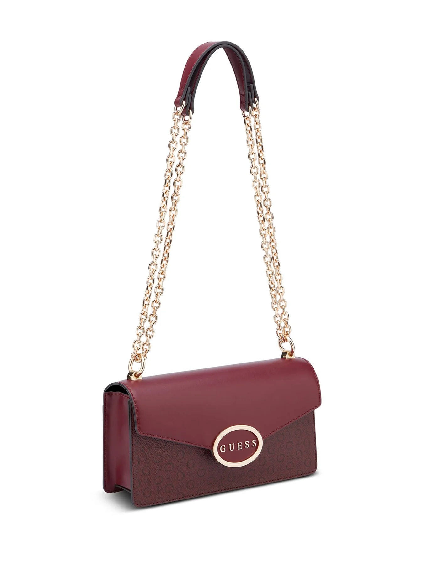 CARTERA CROSSBODY GUESS KATEY ELITE - TIPO SOBRE CON CADENA (BURDEOS) - 3