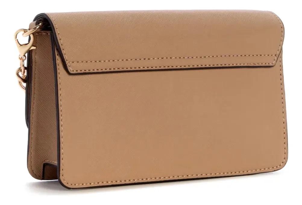 CARTERA CROSSBODY GUESS FACTORY INDIRA SHINY LOGO CARAMEL - 2