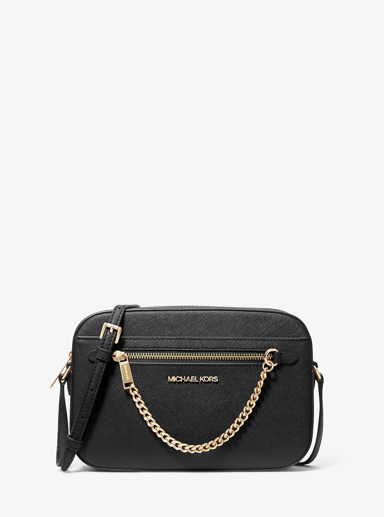 CARTERA CROSSBODY MICHAEL KORS JET SET  CUERO SAFFIANO NEGRO - 1