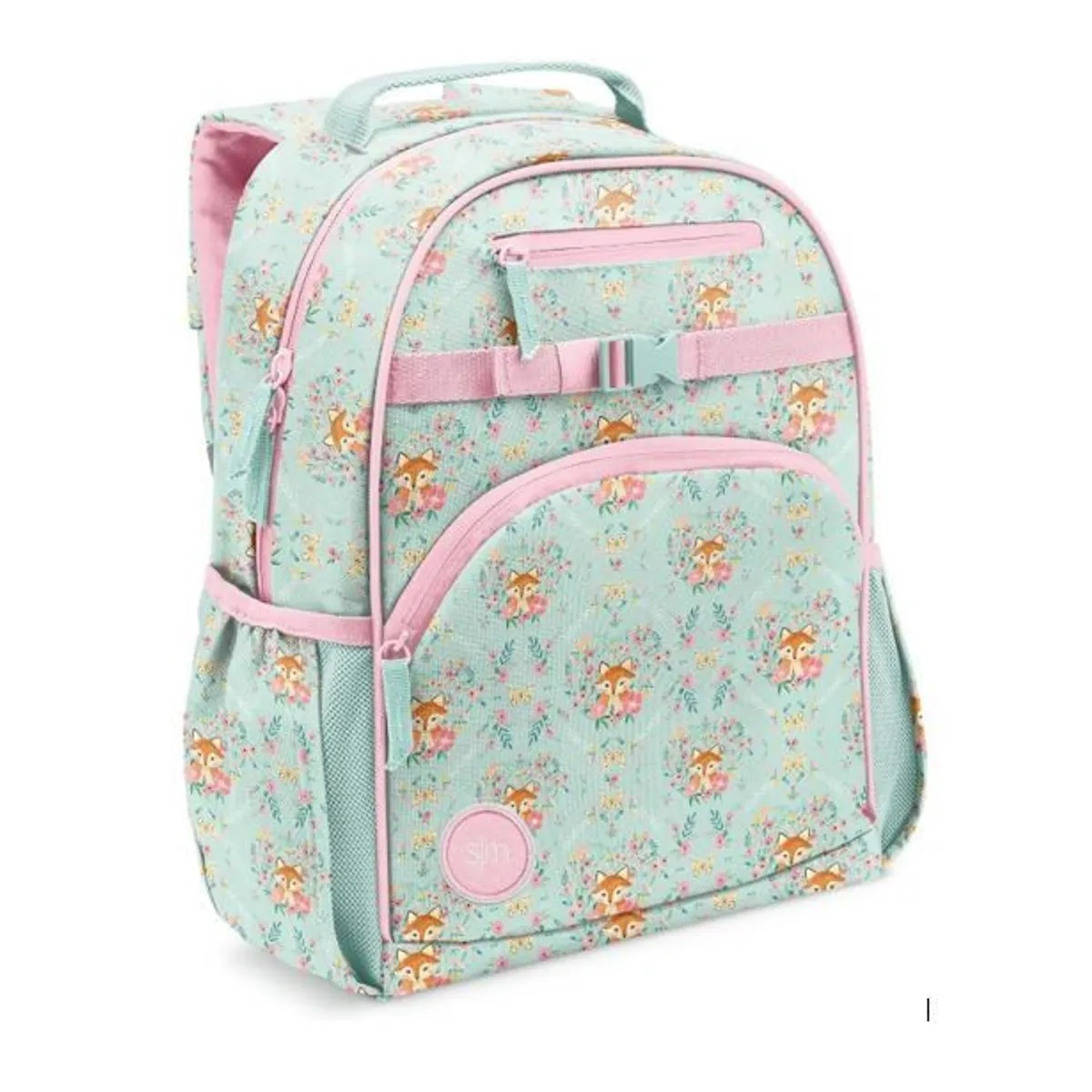 MOCHILA INFANTIL SIMPLE MODERN PARA NIÑA - ZORRO Y LA FLOR - LARGE - 1