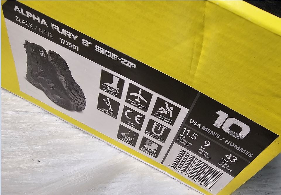 BOTAS TACTICAS SWAT ALPHA FURY 8 CON CIERRE - NEGRO - 7
