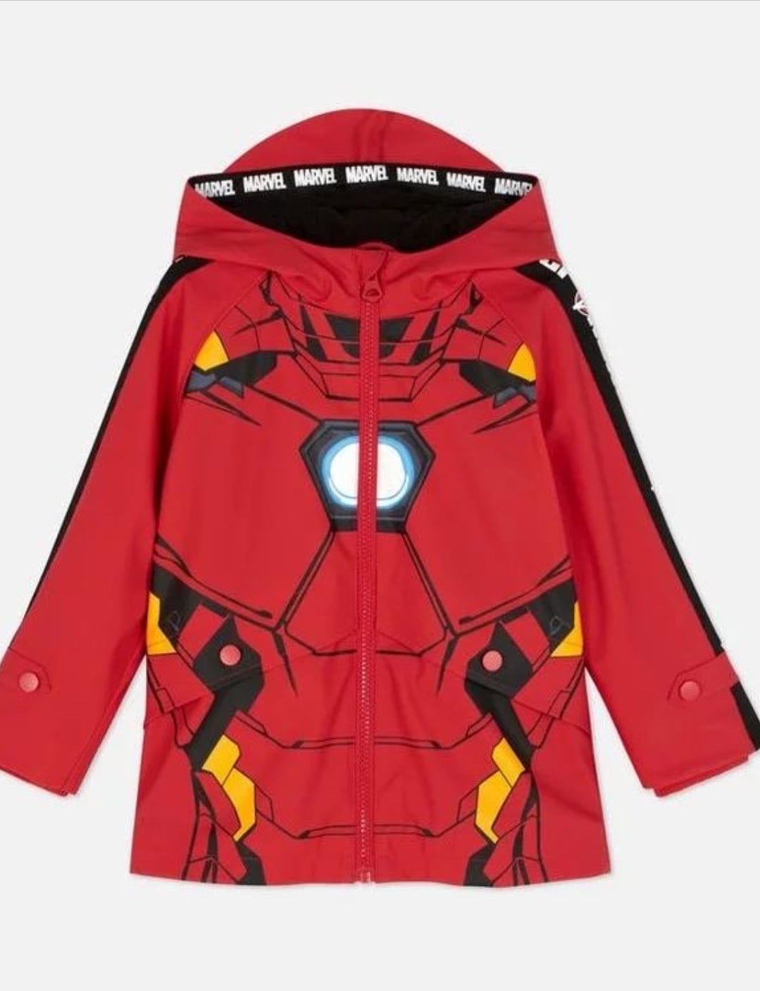 CASACA IMPERMEABLE CORTAVIENTOS NIÑO IRON MAN MARVEL CON CAPUCHA - 1