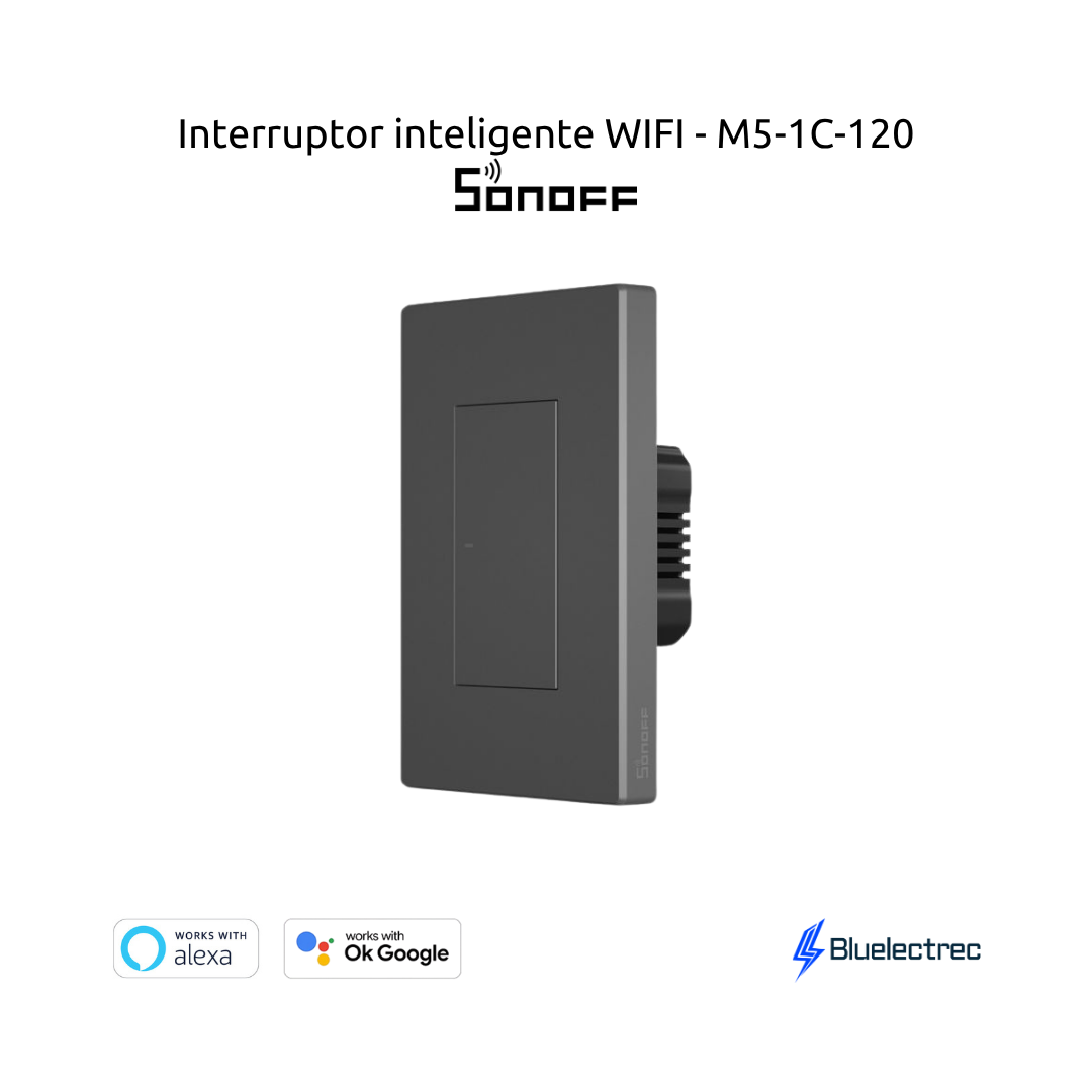 INTERRUPTOR DE LUZ MECÁNICO INTELIGENTE WIFI - M5-1C-120 SONOFF - 1
