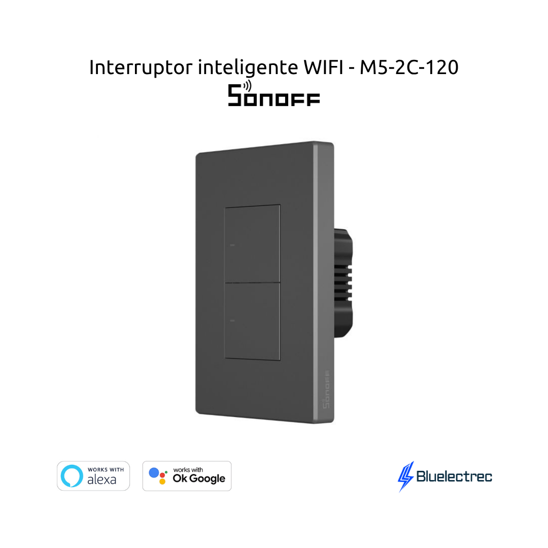 INTERRUPTOR DE LUZ MECÁNICO INTELIGENTE WIFI - M5-2C-120 SONOFF - 1
