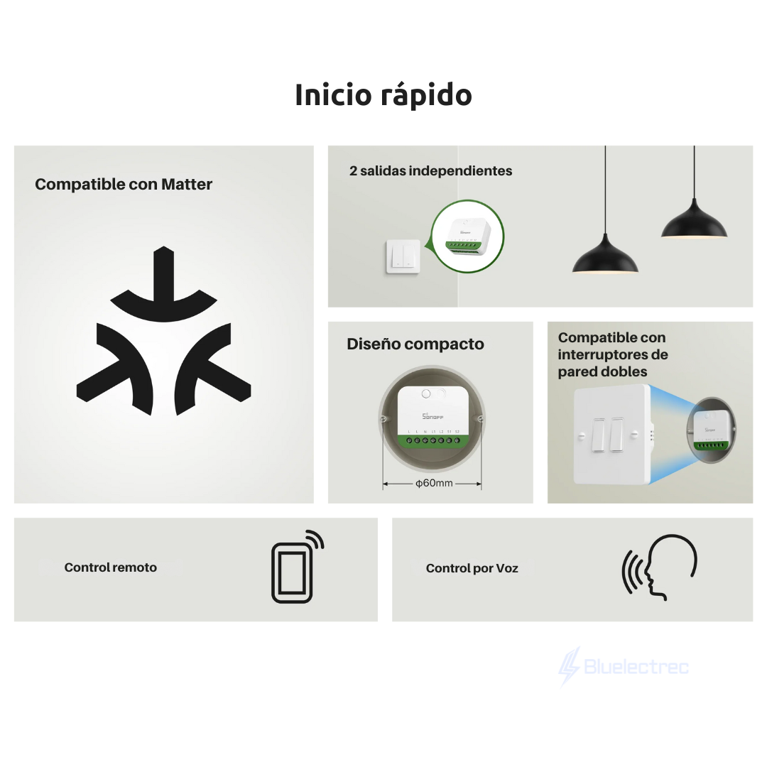 INTERRUPTOR INTELIGENTE DE 2 CANALES- SONOFF MINI DUO - 3