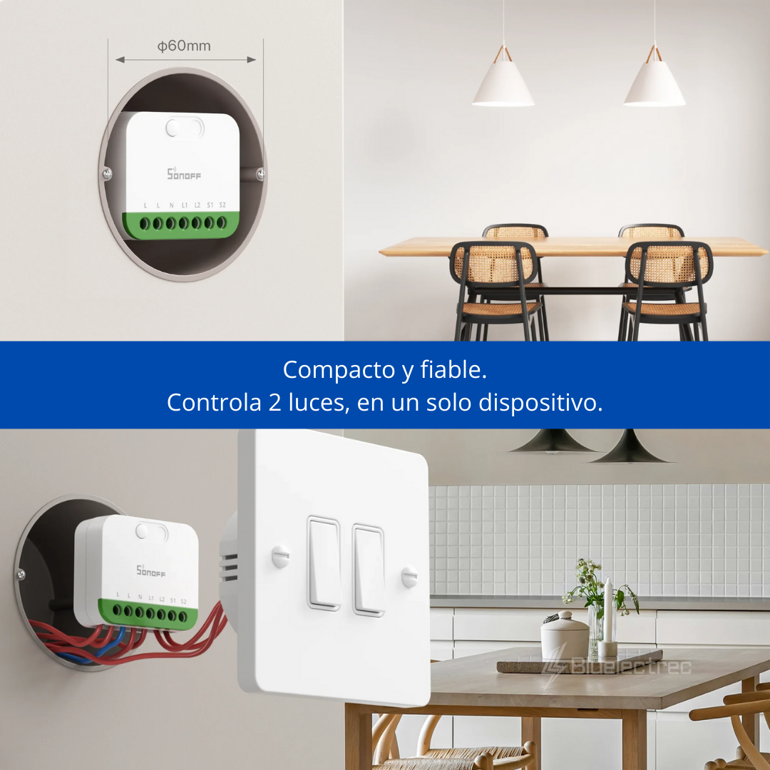 INTERRUPTOR INTELIGENTE DE 2 CANALES- SONOFF MINI DUO - 6