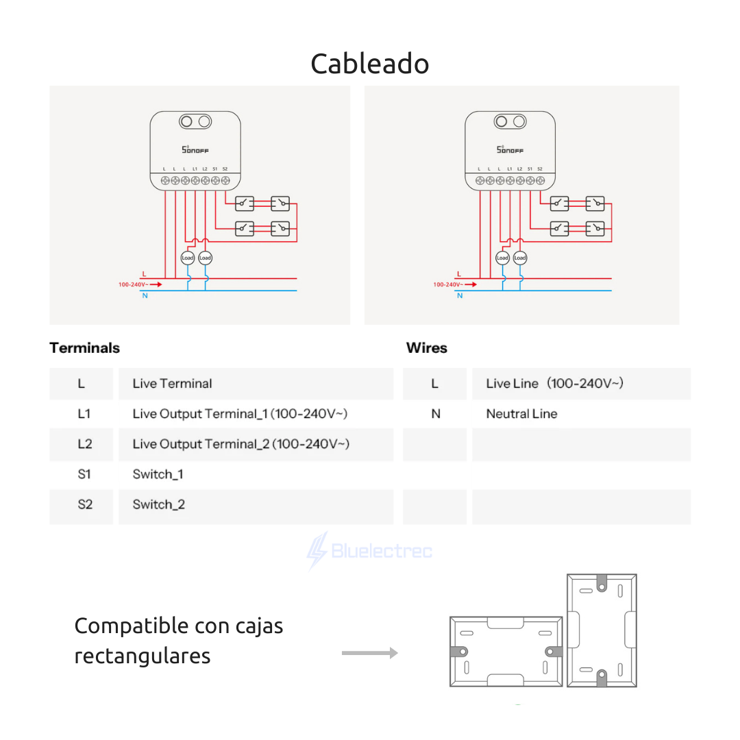INTERRUPTOR INTELIGENTE DE 2 CANALES (NO NECESITA NEUTRO) - MINI DUO-L SONOFF - 7
