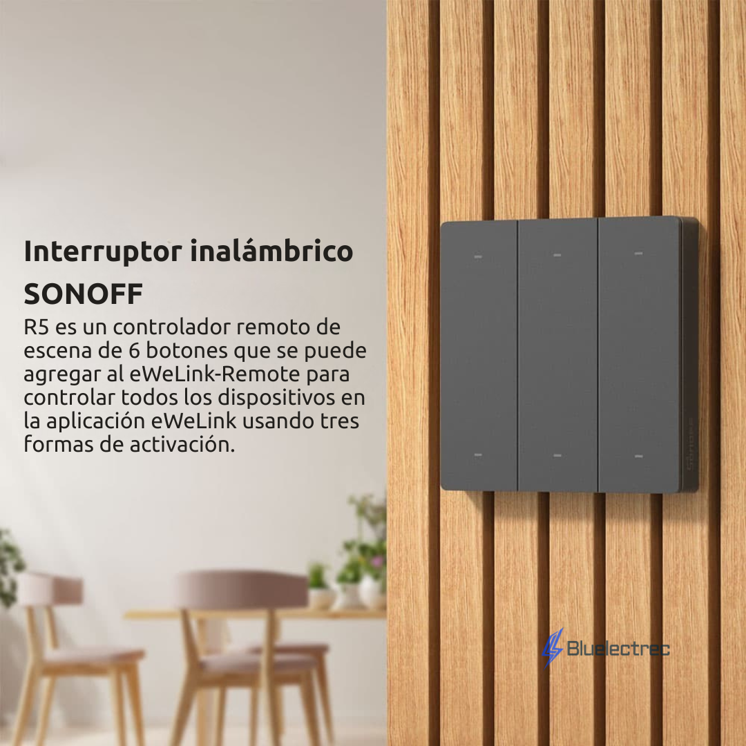INTERRUPTOR INALÁMBRICO INTELIGENTE DE 6 BOTONES - R5W SONOFF - 2