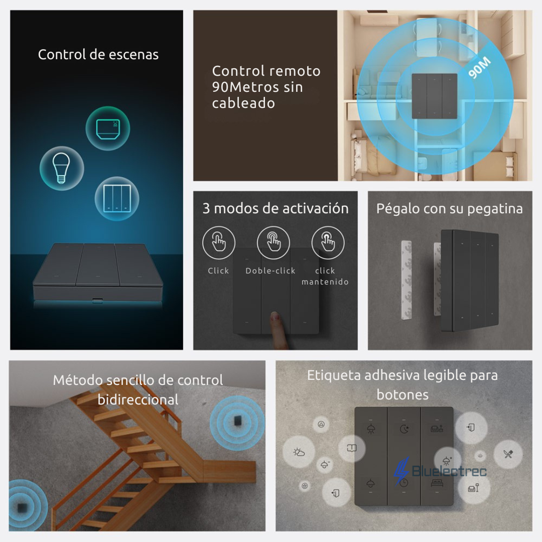 INTERRUPTOR INALÁMBRICO INTELIGENTE DE 6 BOTONES - R5W SONOFF - 3