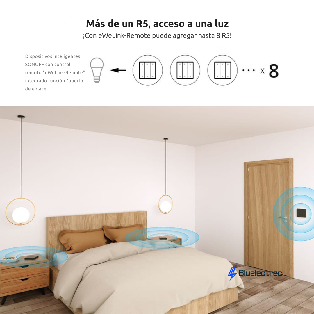 INTERRUPTOR INALÁMBRICO INTELIGENTE DE 6 BOTONES - R5W SONOFF - 5