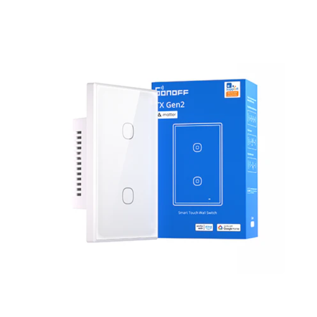 INTERRUPTOR TÁCTIL INTELIGENTE WIFI MATTER - T6-2C-120M SONOFF - 1