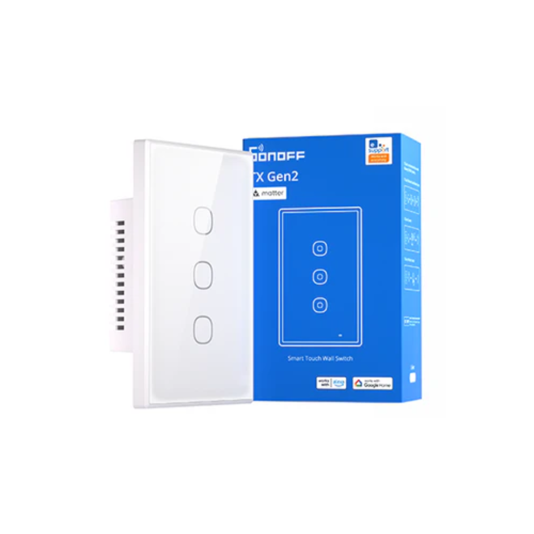 INTERRUPTOR TÁCTIL INTELIGENTE WIFI MATTER - T6-3C-120M SONOFF - 1