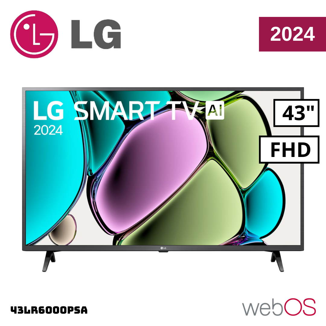 TELEVISOR LG 43 SMART TV THINQ AI WEBOS HUB FHD LED 2024 - 43LR6000PSA + CONTROL MAGIC 2024 - 2