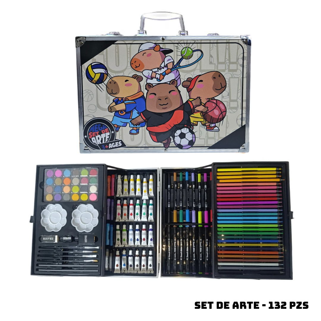 MALETIN MEGA SET DE ARTE 132 PZS CAPIBARAS DEPORTES - 1