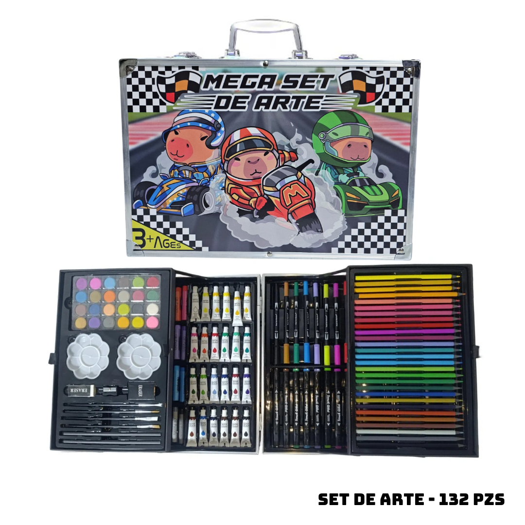 MALETIN MEGA SET DE ARTE 132 PZS CAPIBARAS RACING - 1