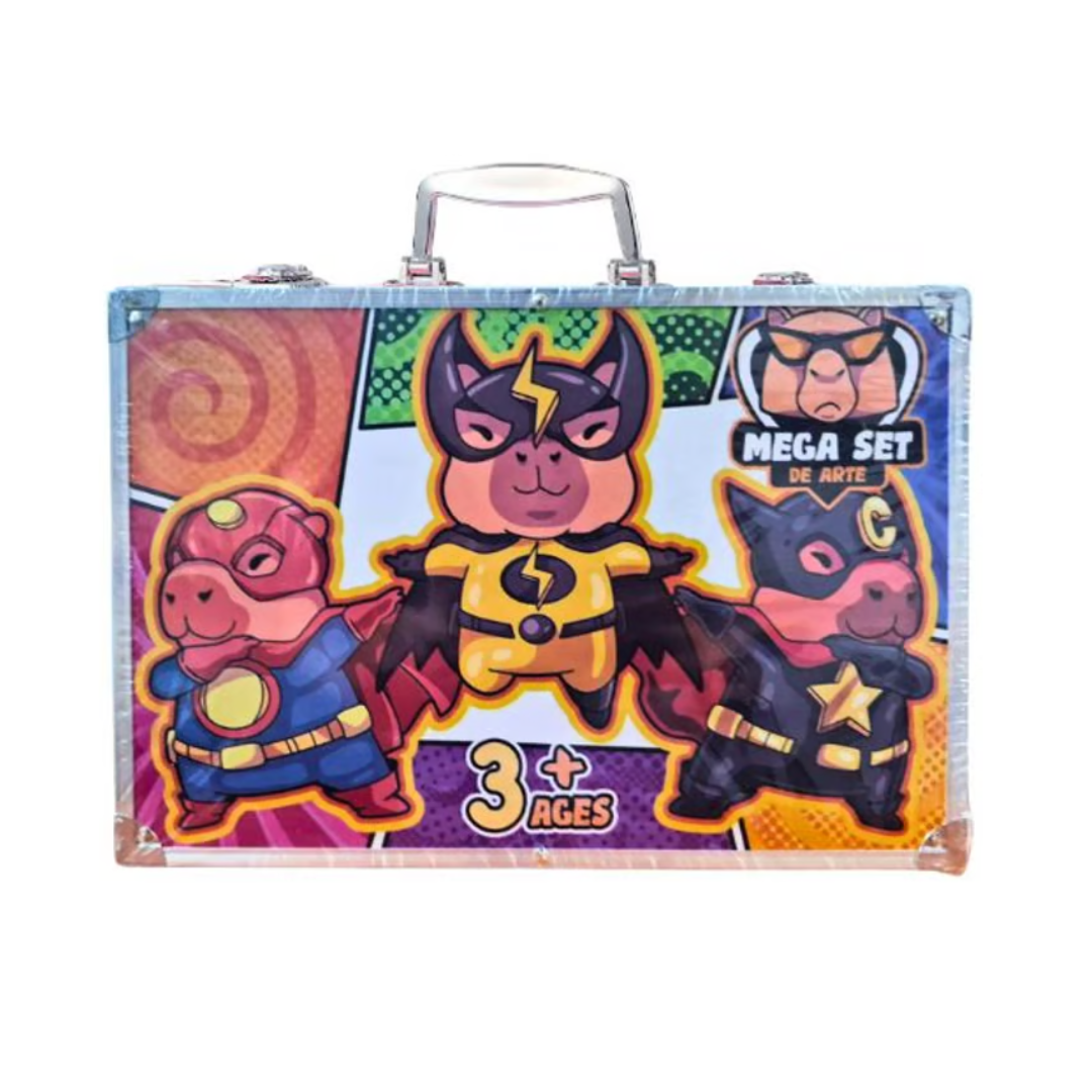 MALETIN MEGA SET DE ARTE 132 PZS CAPIBARAS SUPERHEROES - 2