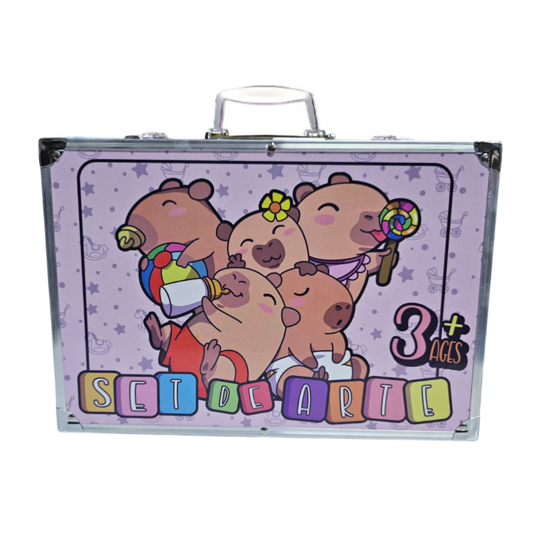 MALETIN MEGA SET DE ARTE 132 PZS CAPIBARAS BEBES - 2