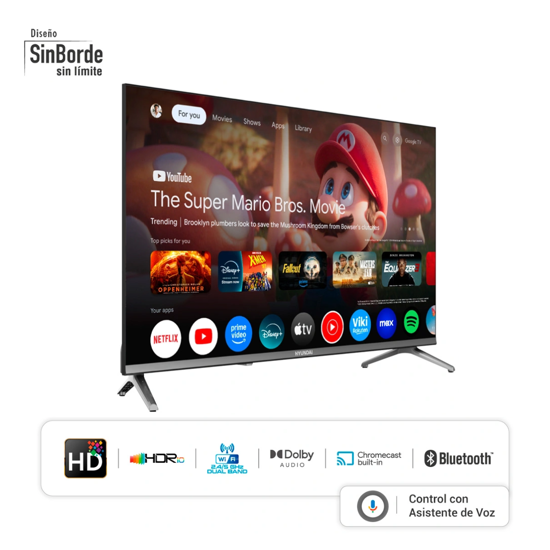 TELEVISOR HYUNDAI 32 QLED SMART TV GOOGLE TV HD - HYLED3259QG - 2