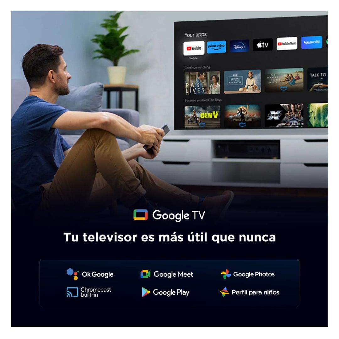 TELEVISOR TCL 75 QLED SMART TV GOOGLE TV 4K UHD - 75T6C - 8