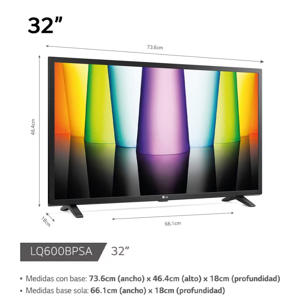 TELEVISOR LG 32 SMART TV WEBOS HUB HD LED - 32LQ600BPSA - 2