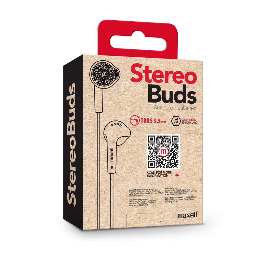 AUDIFONOS MAXELL ALAMBRICOS STEREO BUDS EB-95 - NEGRO - 2