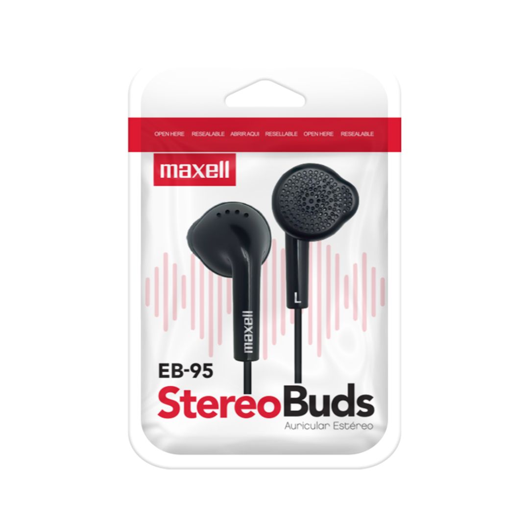 AUDIFONOS MAXELL ALAMBRICOS STEREO BUDS EB-95 - NEGRO - 3