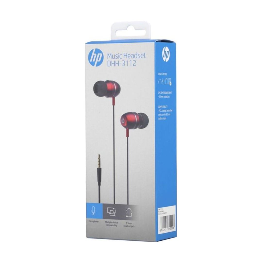 AUDIFONOS HP ALAMBRICOS DHH-3112 - ROJO - 2