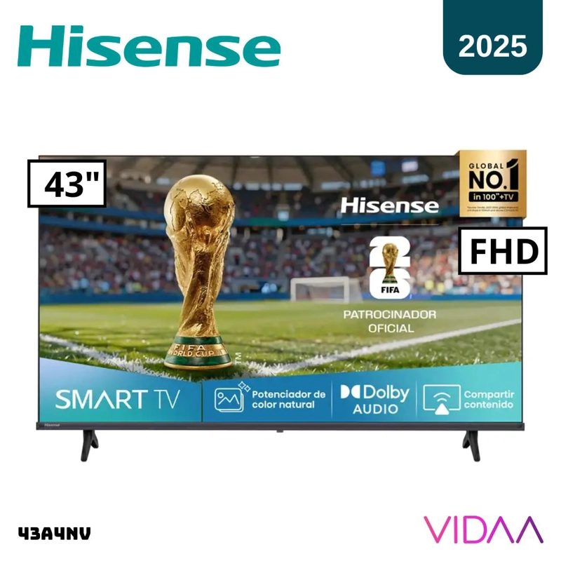 TELEVISOR HISENSE 43 FHD SMART TV VIDAA MODELO 2025 - 43A4NV - 1