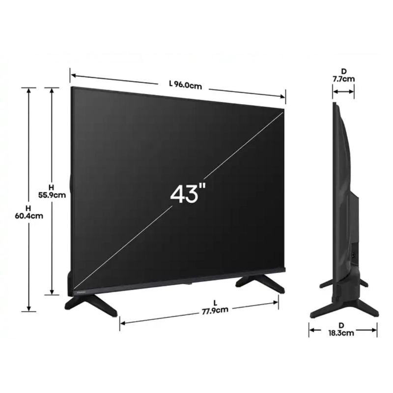 TELEVISOR HISENSE 43 FHD SMART TV VIDAA MODELO 2025 - 43A4NV - 3
