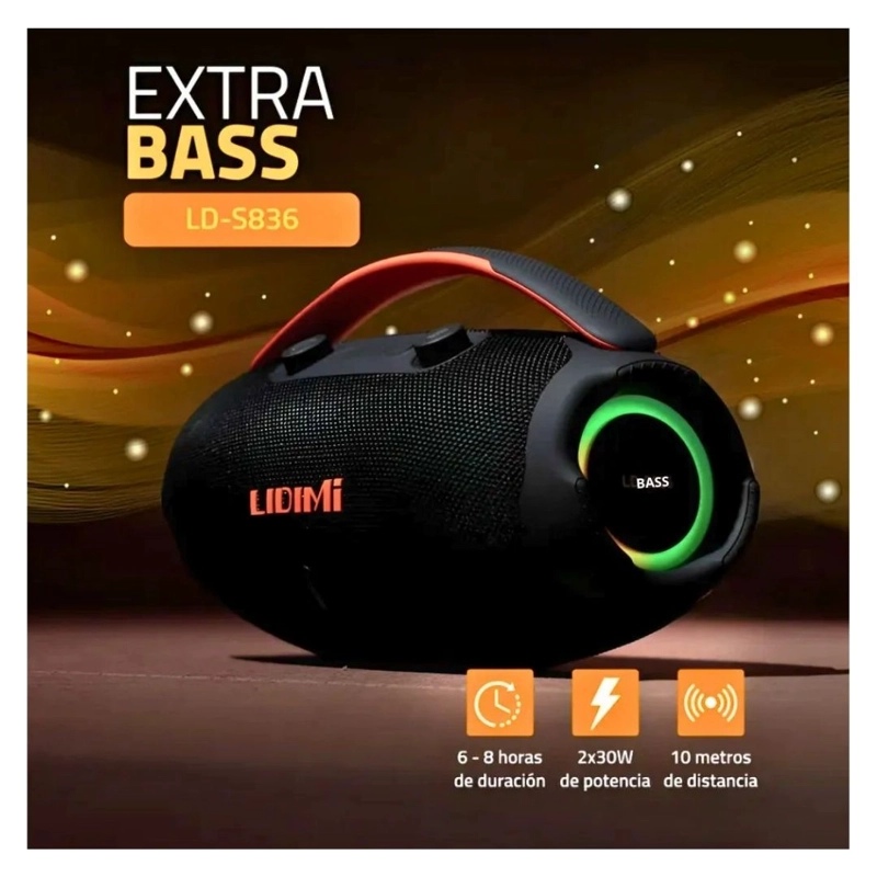 PARLANTE LIDIMI BLUETOOTH 30W NEGRO - LD-S836 - 4