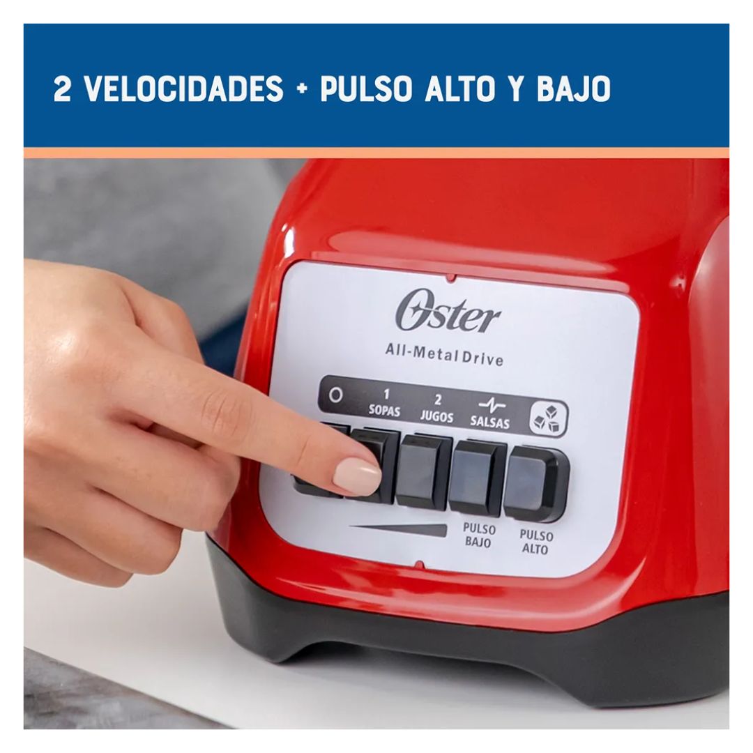 LICUADORA OSTER 2 VELOCIDADES PULSO ALTO Y BAJO 800W ROJA - BLSTKAGRPB - 4