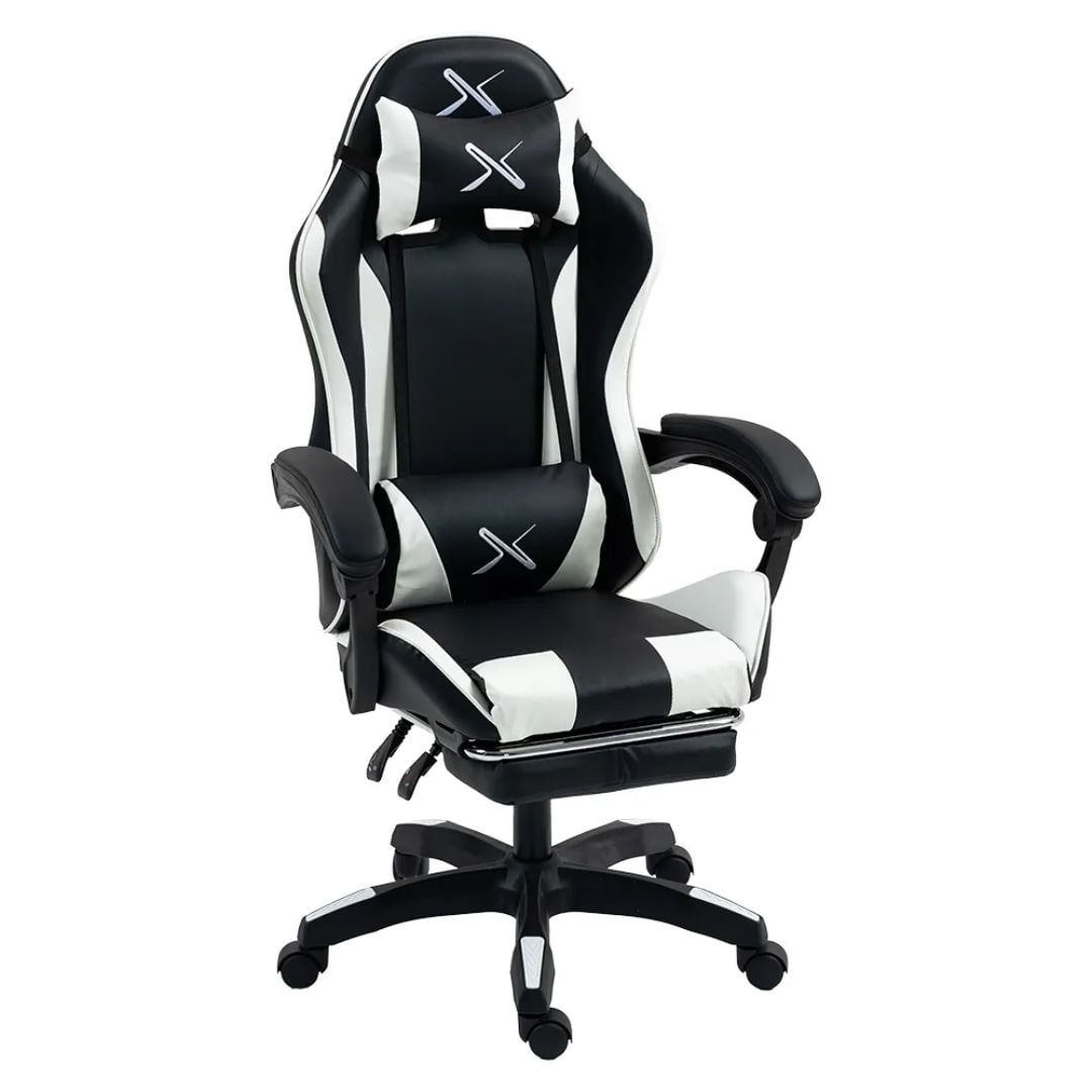 SILLA GAMER LYZOR CON POSAPIES BLANCO - SGTWN135A - 2