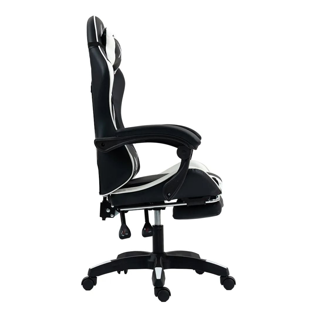 SILLA GAMER LYZOR CON POSAPIES BLANCO - SGTWN135A - 3