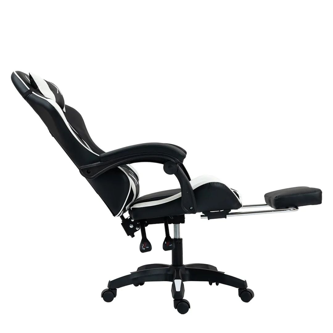 SILLA GAMER LYZOR CON POSAPIES BLANCO - SGTWN135A - 4