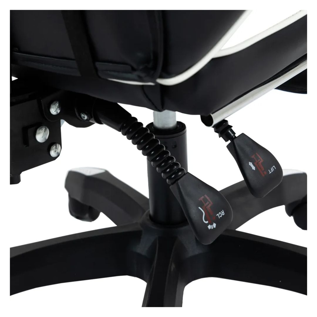 SILLA GAMER LYZOR CON POSAPIES BLANCO - SGTWN135A - 7