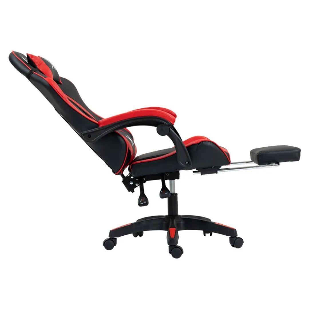 SILLA GAMER LYZOR CON POSAPIES ROJO Y NEGRO - SGRTWN135A - 4