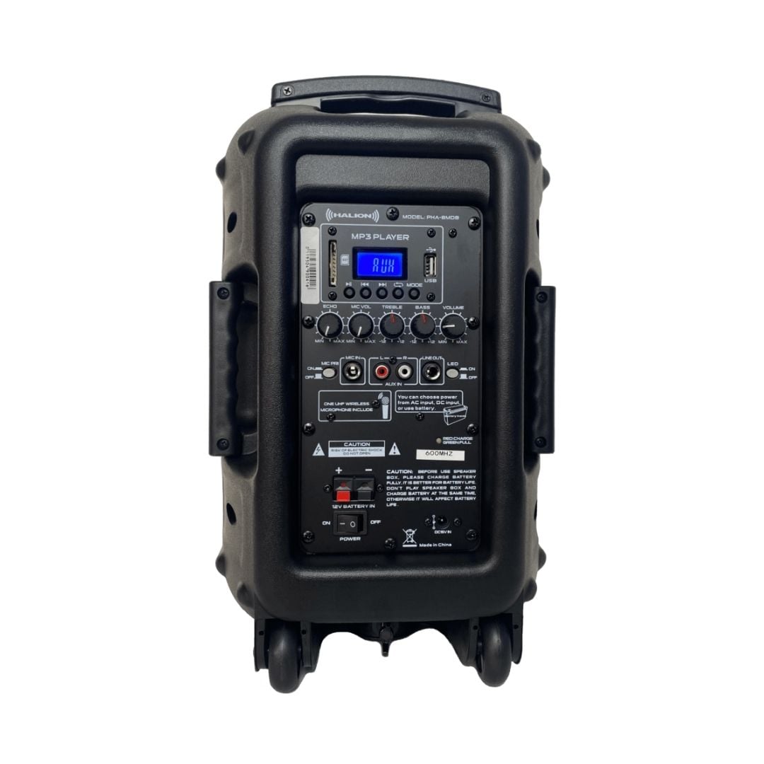 PARLANTE ACTIVO HALION 300W 1 MICROFONO BATERIA - PHA-8MDB - 4