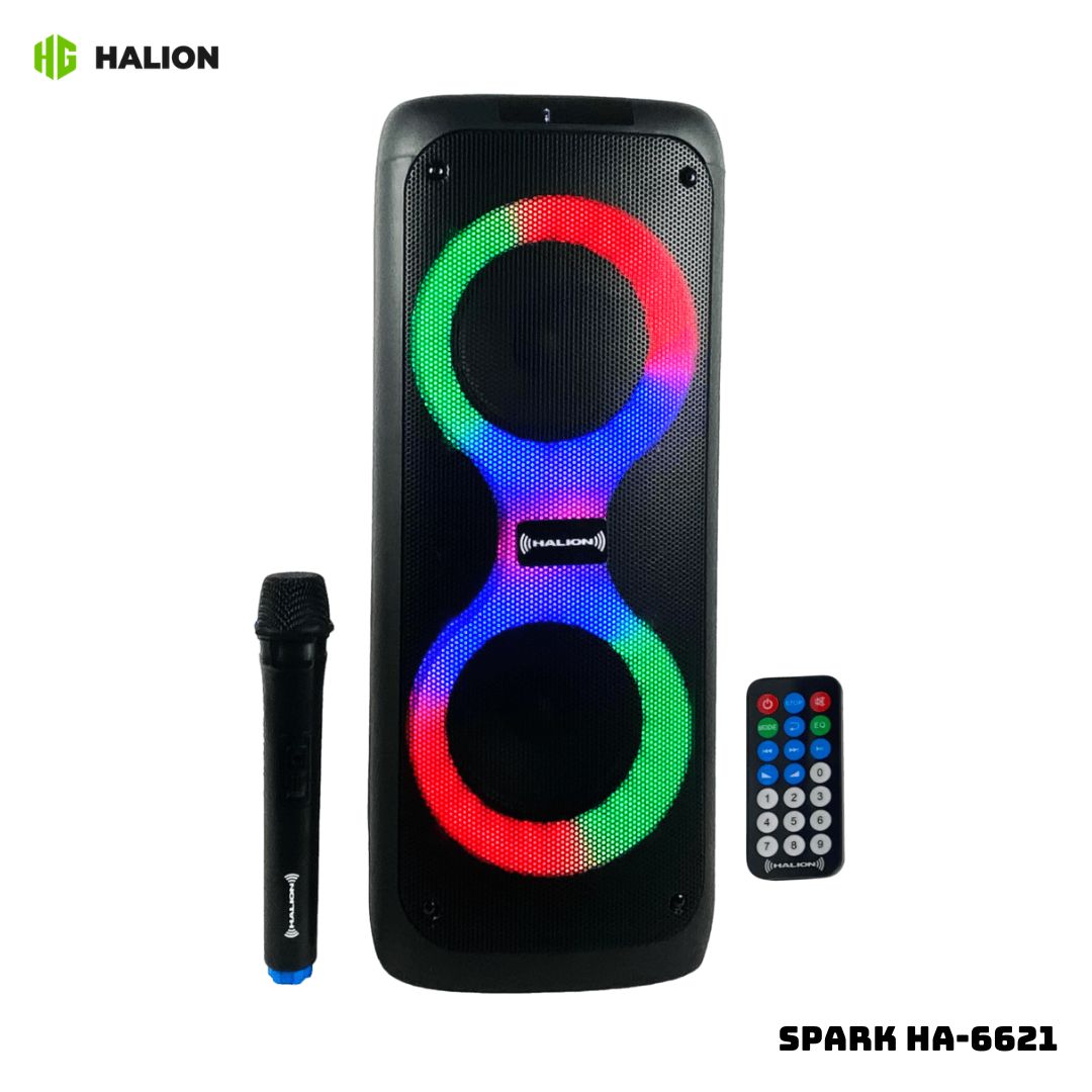 PARLANTE HALION 30W 1 MICROFONO BATERIA - SPARK HA-6621 - 1