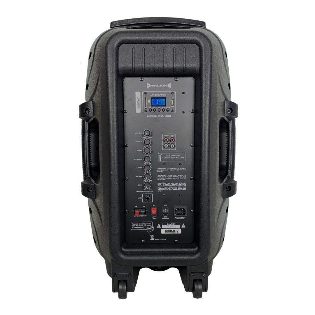 PARLANTE ACTIVO HALION 800W 1 MICROFONO BATERIA - RHA-15EB - 3