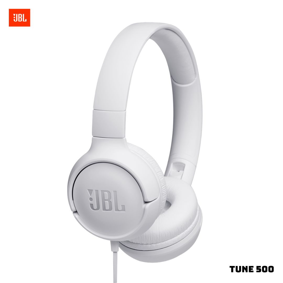 AUDIFONOS ALAMBRICOS JBL TUNE 500 PURE BASS - BLANCO - 1