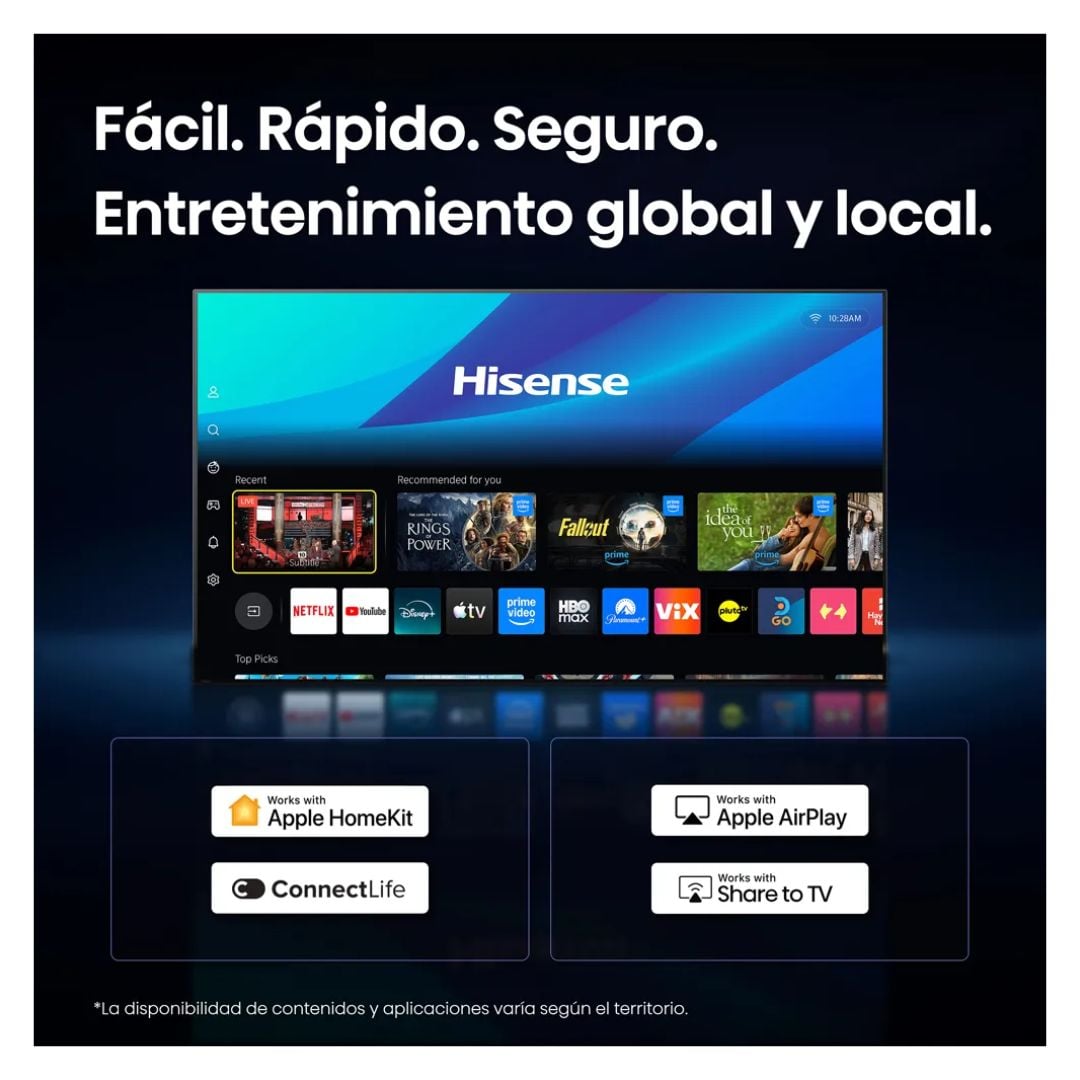 TELEVISOR HISENSE 55 QLED SMART TV VIDAA 4K UHD 2026 - 55QD5SV - 6