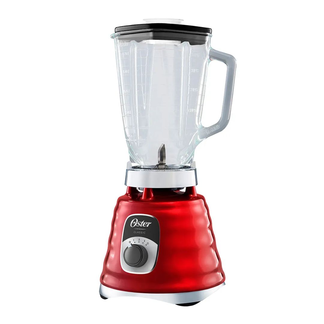 LICUADORA CLASICA OSTER 3 VELOCIDADES 1000W CROMADA ROJA - BLST4126R + PLANCHA OSTER - 4
