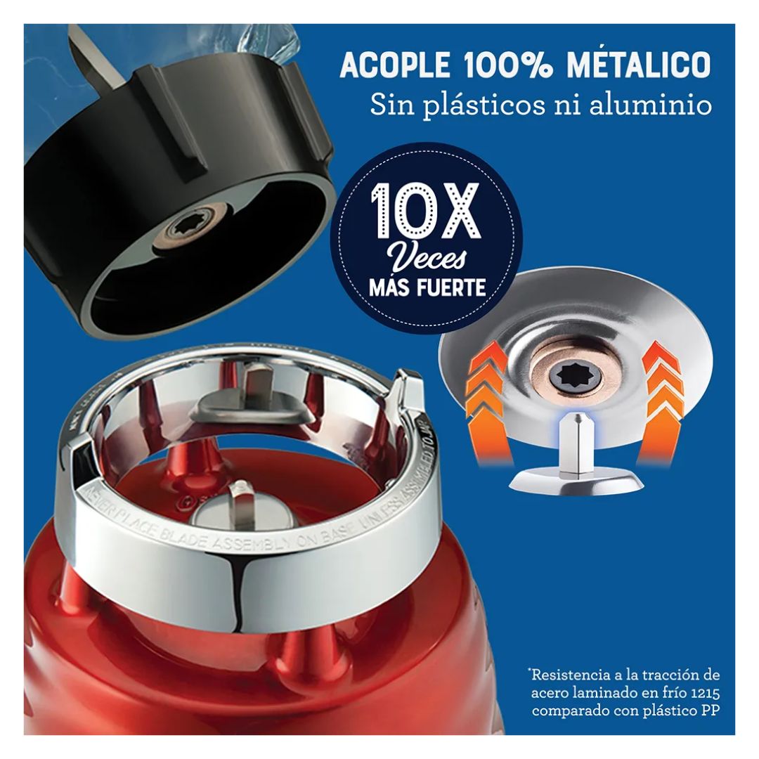LICUADORA CLASICA OSTER 3 VELOCIDADES 1000W CROMADA ROJA - BLST4126R + PLANCHA OSTER - 10