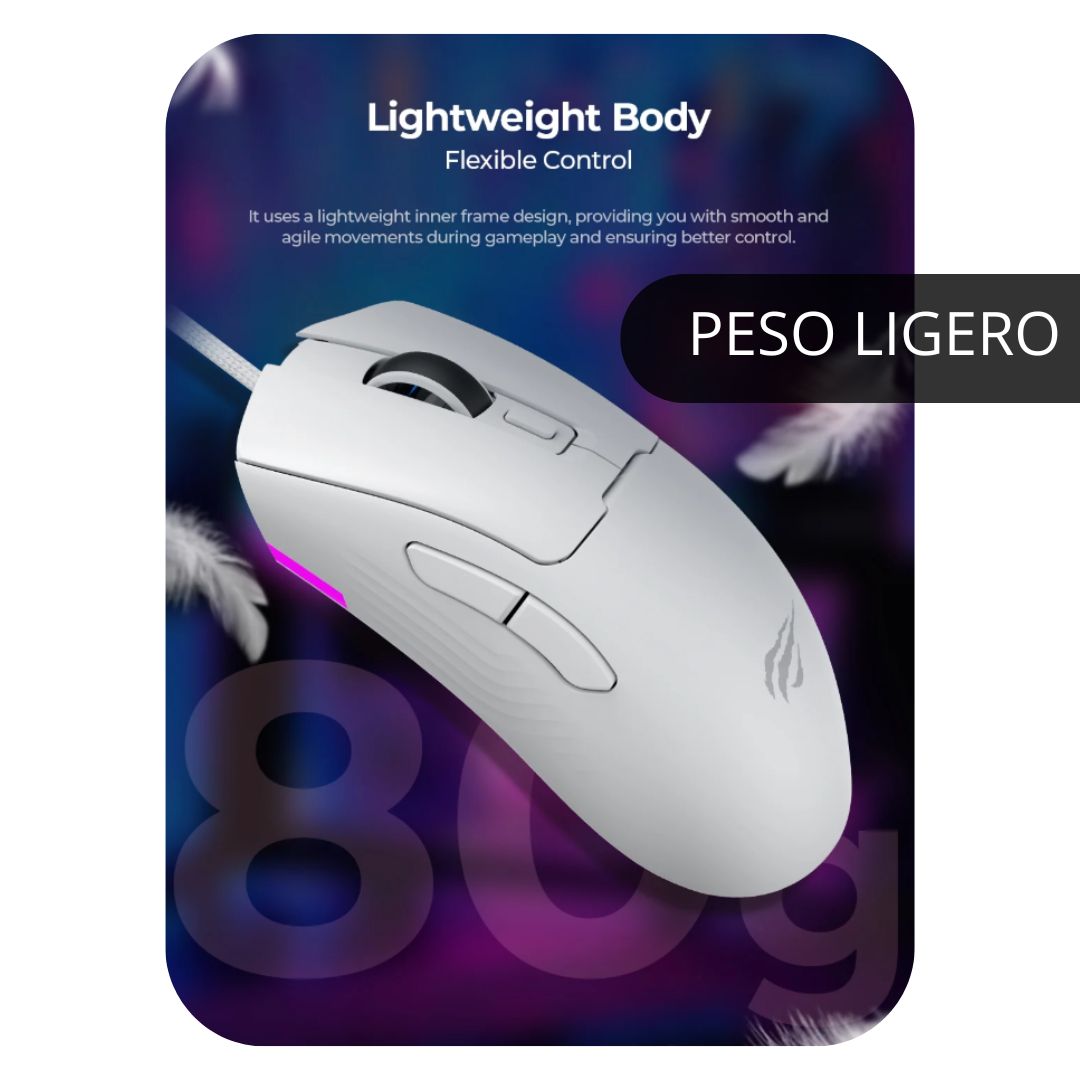 MOUSE GAMER HAVIT GAMENOTE MS966 12400 DPI PROGRAMMABLE RGB - 5