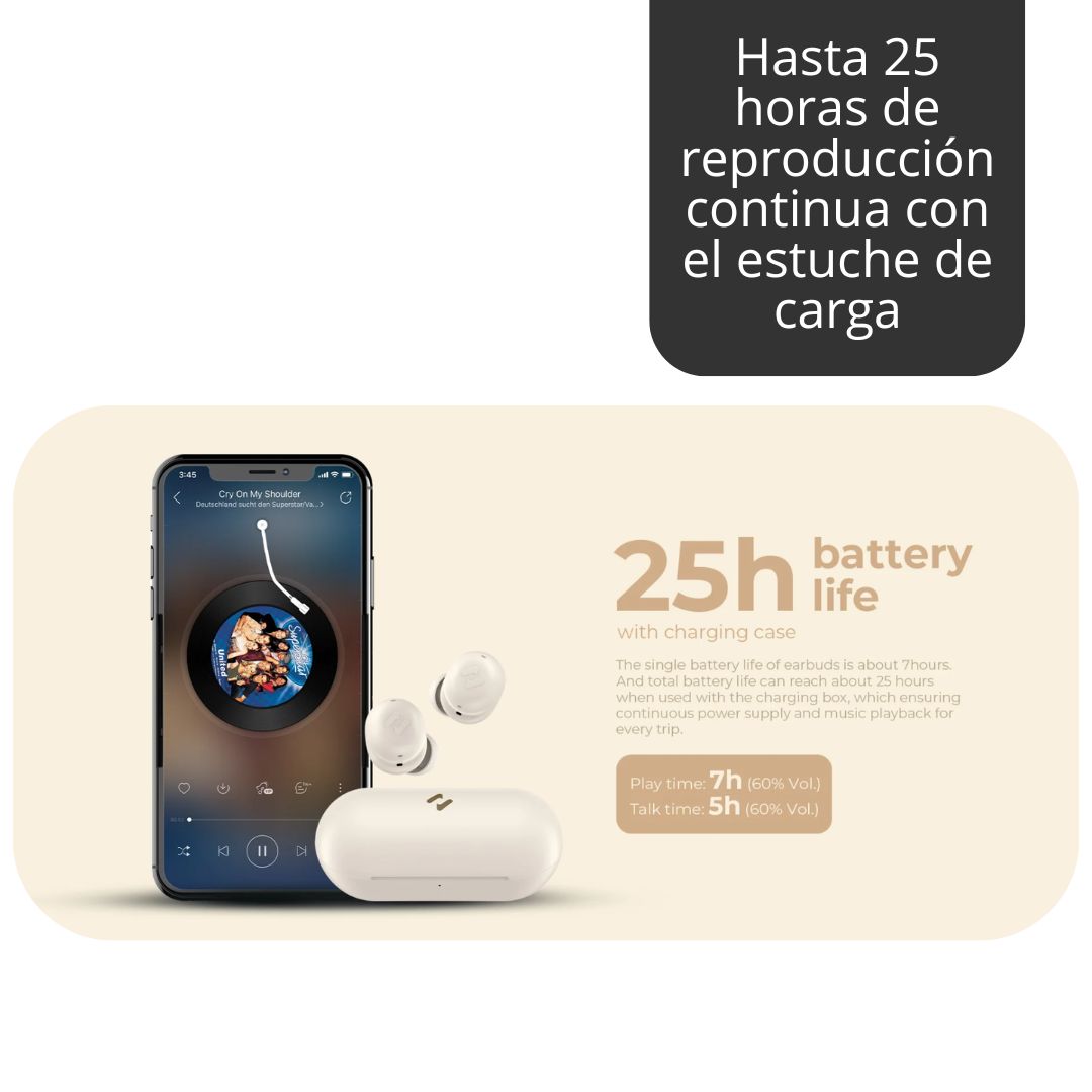 AUDIFONOS BLUETOOTH HAVIT TW969 LITE - BEIGE - 6