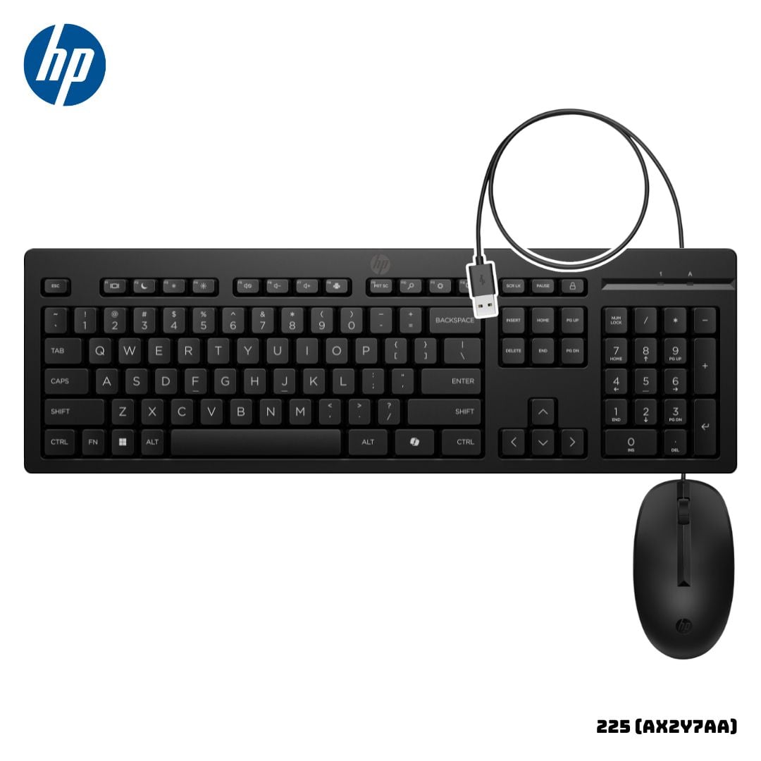 KIT HP TECLADO Y MOUSE ALAMBRICOS 225 NEGRO - AX2Y7AA - 1