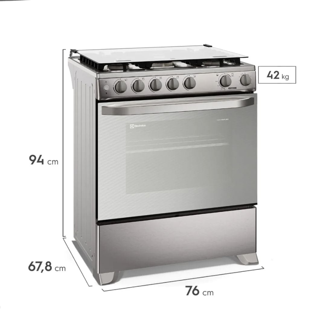 COCINA DE PIE ELECTROLUX A GAS 5 HORNILLAS ACERO INOX - FE5LMR - 4