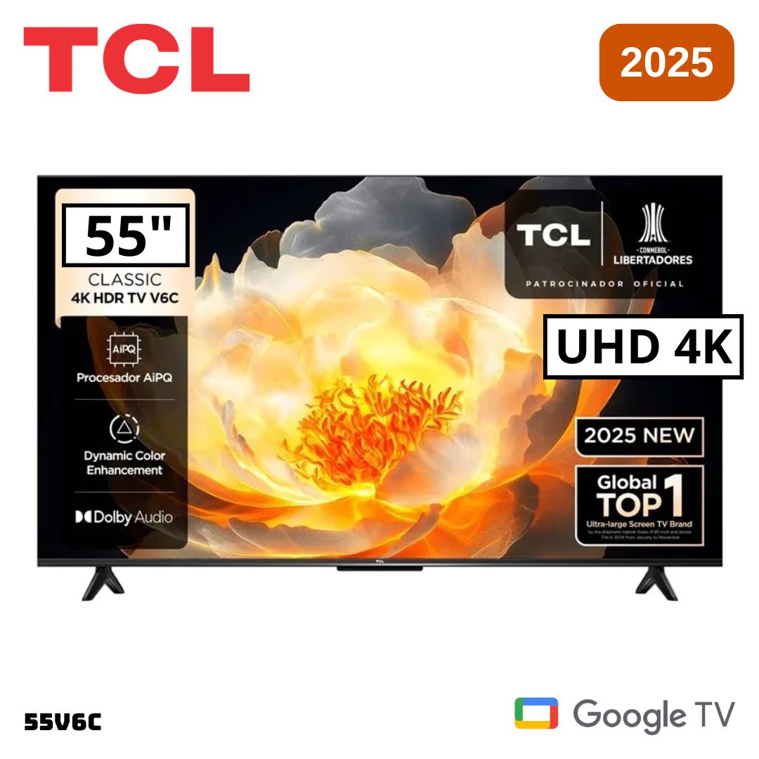 TELEVISOR TCL 55 SMART TV GOOGLE TV 4K UHD LED 2025 - 55V6C - 1
