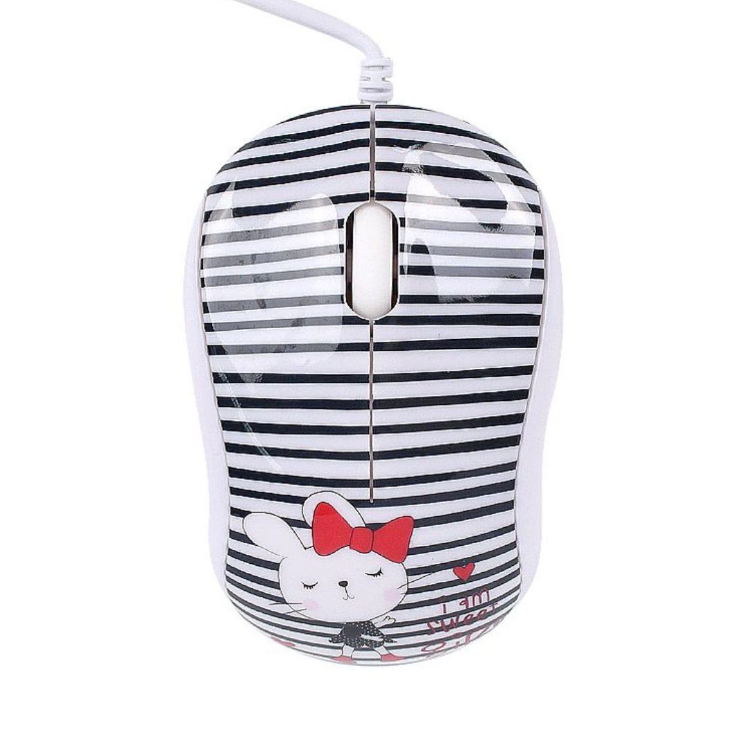 MOUSE ALAMBRICO PARA NIÑOS HALION HA-M202 1000 DPI - CARTOON CONEJITO - 2