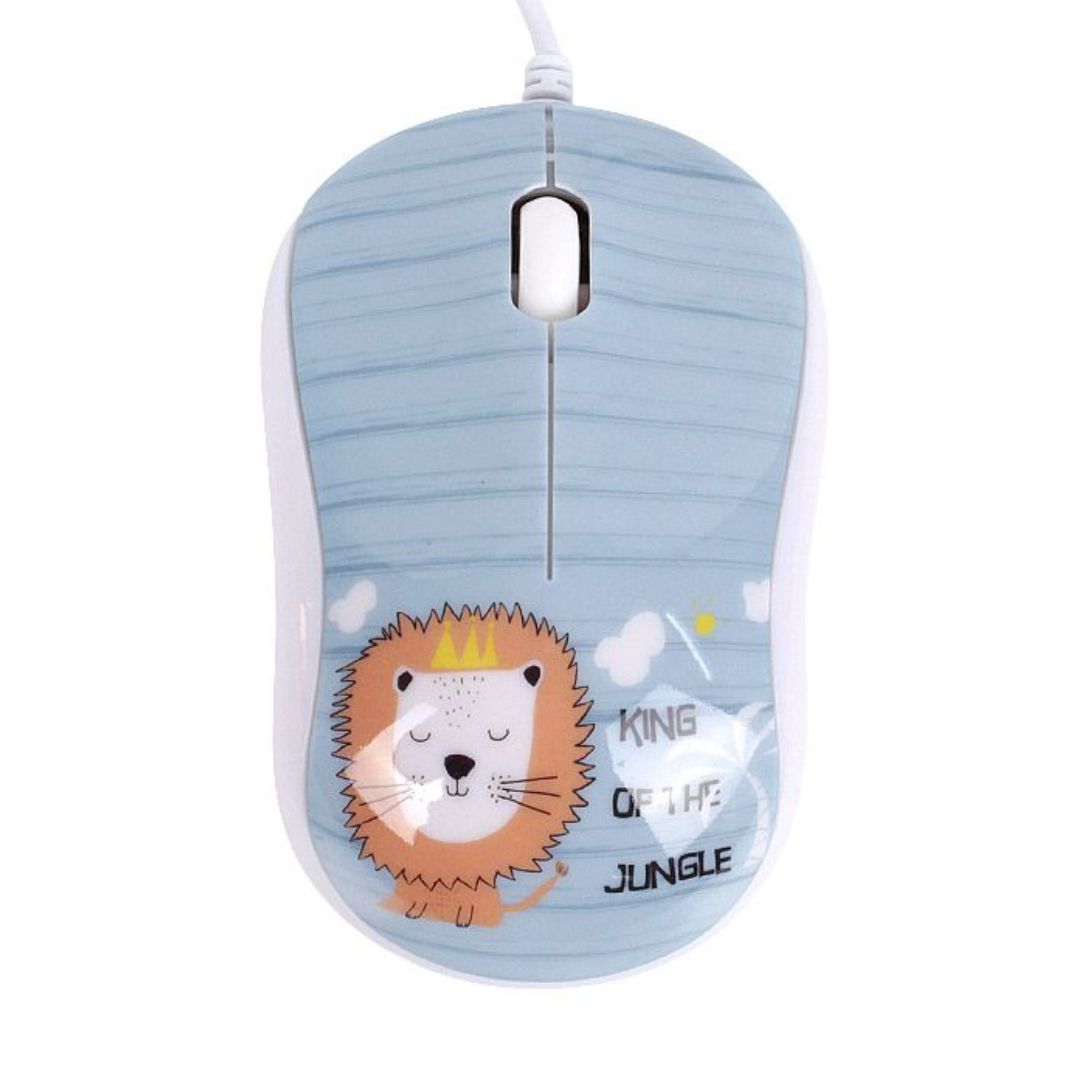 MOUSE ALAMBRICO PARA NIÑOS HALION HA-M202 1000 DPI - CARTOON LEONCITO - 2